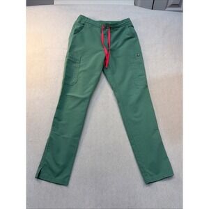 FIGS Technical TW2000 Green Scrub Pants Cargo Pockets Drawstring Waist Size XS
